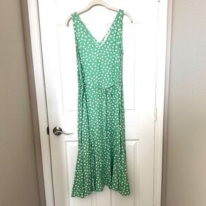 Loft Dotted Godet sundress in green